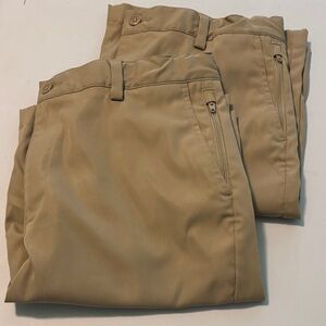 2 pairs of Lands' End Tan Chino Shorts. Great choice for teen uniform. Size 20